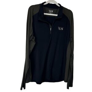 Mountain Hardwear Men’s Long Sleeve 1/4 Zip Pull Over Shirt Black And Green  L